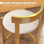 24 Inch Teddy Velvet Upholstered Counter Height Bar Stools with Backrests and Footrests