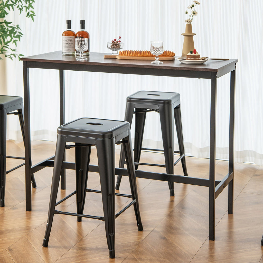 Tolix-Style 4-Piece Stackable Metal Bar Stools