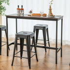 Tolix-Style 4-Piece Stackable Metal Bar Stools
