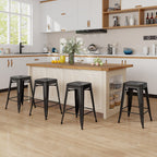 Tolix-Style 4-Piece Stackable Metal Bar Stools