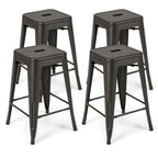 Tolix-Style 4-Piece Stackable Metal Bar Stools
