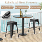 Tolix-Style 4-Piece Stackable Metal Bar Stools
