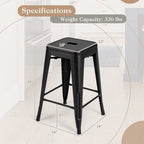 Tolix-Style 4-Piece Stackable Metal Bar Stools