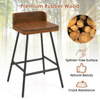 24" Bar Stools with Low Back and Footrest - Walnut