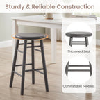24" Swivel Bar Stools with Footrests - Set of 2