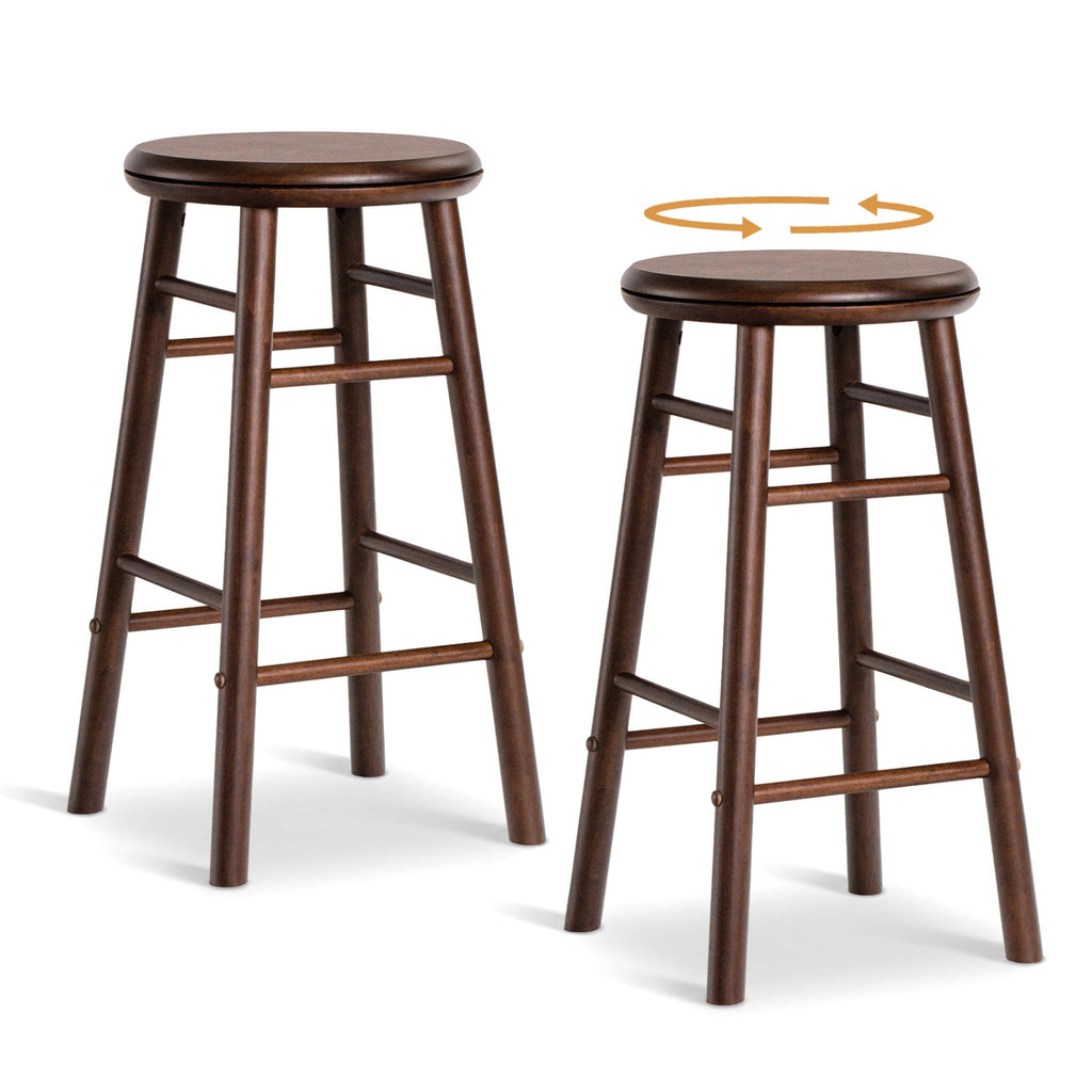 24" Swivel Bar Stools with Footrests - Set of 2