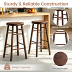 24" Swivel Bar Stools with Footrests - Set of 2