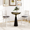 2-Piece Swivel Bar Stools with Curved Backrests and Upholstered Seats