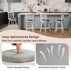 2-Piece Swivel Bar Stools with Curved Backrests and Upholstered Seats