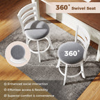 2-Piece Swivel Bar Stools with Curved Backrests and Upholstered Seats