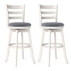 2-Piece Swivel Bar Stools with Curved Backrests and Upholstered Seats