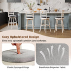 2-Piece Swivel Bar Stools with Curved Backrests and Upholstered Seats