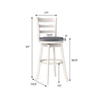 2-Piece Swivel Bar Stools with Curved Backrests and Upholstered Seats