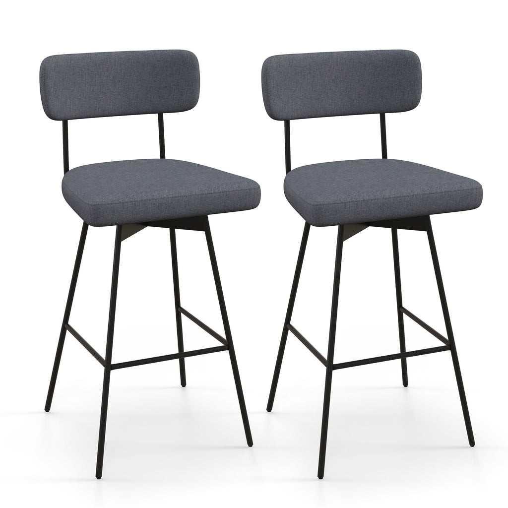 29 Inch Bar Height Upholstered Swivel Bar Stool Set of 2