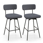 29 Inch Bar Height Upholstered Swivel Bar Stool Set of 2
