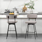 29 Inch Bar Height Upholstered Swivel Bar Stool Set of 2