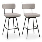 29 Inch Bar Height Upholstered Swivel Bar Stool Set of 2
