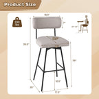 29 Inch Bar Height Upholstered Swivel Bar Stool Set of 2