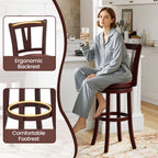 2-Piece Counter-Height Swivel Bar Stools with High Backrests