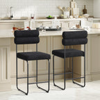 26 Inch Counter Height Bar Stools Set of 2 with Metal Frame and Footrest