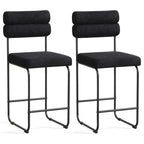 26 Inch Counter Height Bar Stools Set of 2 with Metal Frame and Footrest
