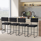 26 Inch Counter Height Bar Stools Set of 2 with Metal Frame and Footrest