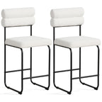 26 Inch Counter Height Bar Stools Set of 2 with Metal Frame and Footrest
