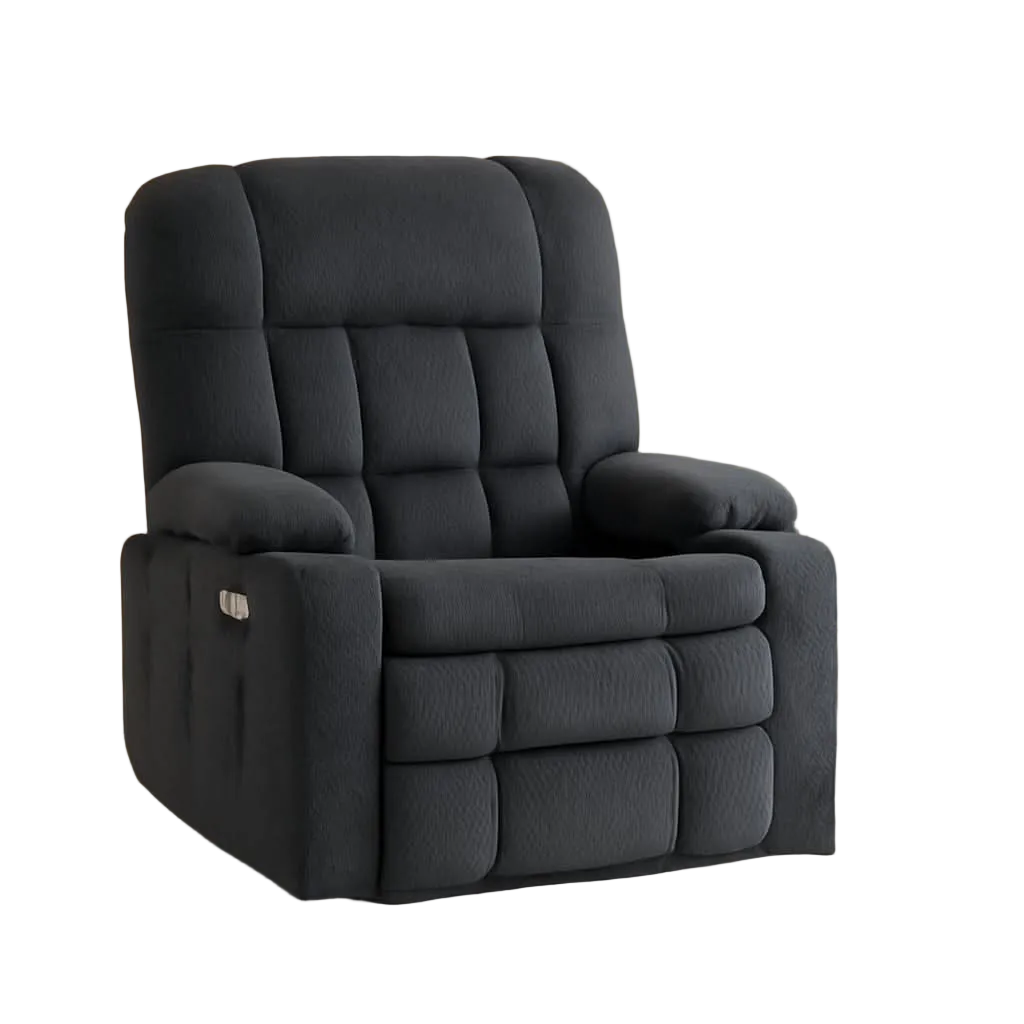 Dark Grey Wide Dual-Motor Lift Recliner with Massage & Heat