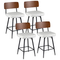 4-Piece Padded Counter-Height Swivel Bar Stools with Metal Legs