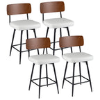 4-Piece Padded Counter-Height Swivel Bar Stools with Metal Legs