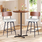 2-Piece Padded Counter-Height Bar Stools with Metal Legs