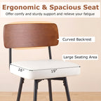 2-Piece Padded Counter-Height Bar Stools with Metal Legs