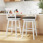 Counter Height Swivel Bar Stools with Upholstered Seat