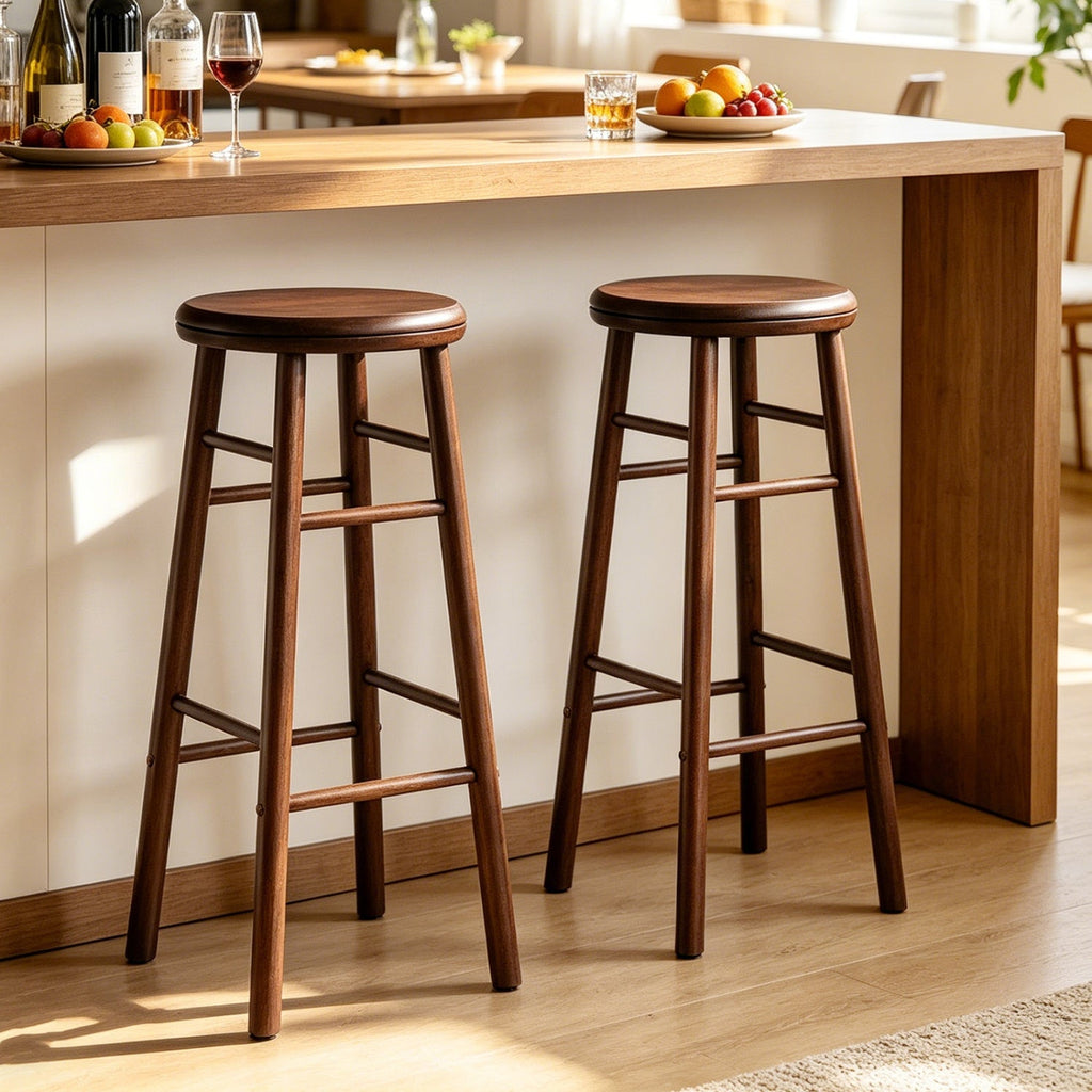 29" Swivel Bar Stools with Footrests - Set of 2