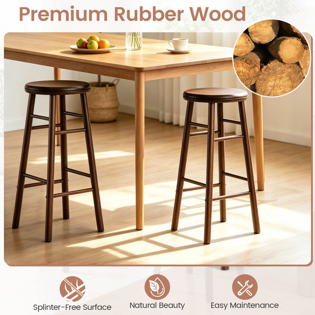 29" Swivel Bar Stools with Footrests - Set of 2