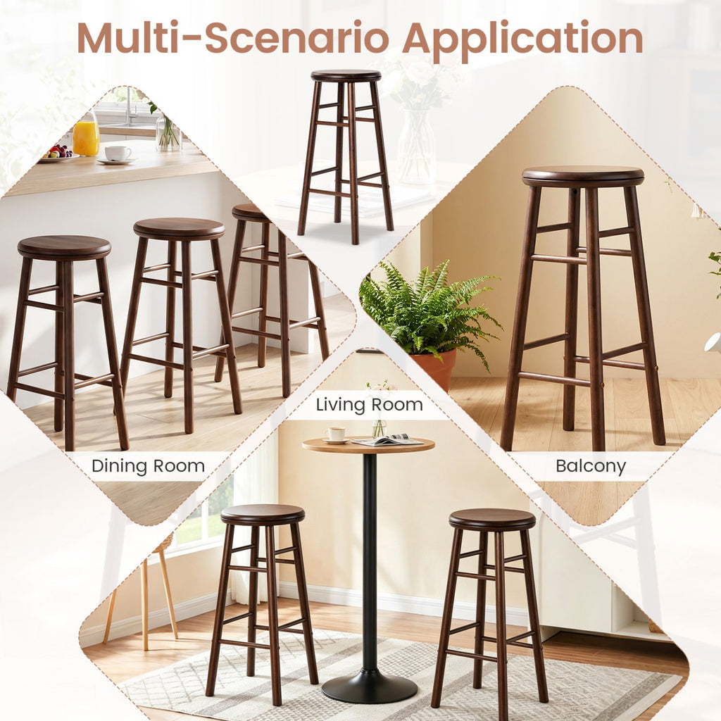 29" Swivel Bar Stools with Footrests - Set of 2