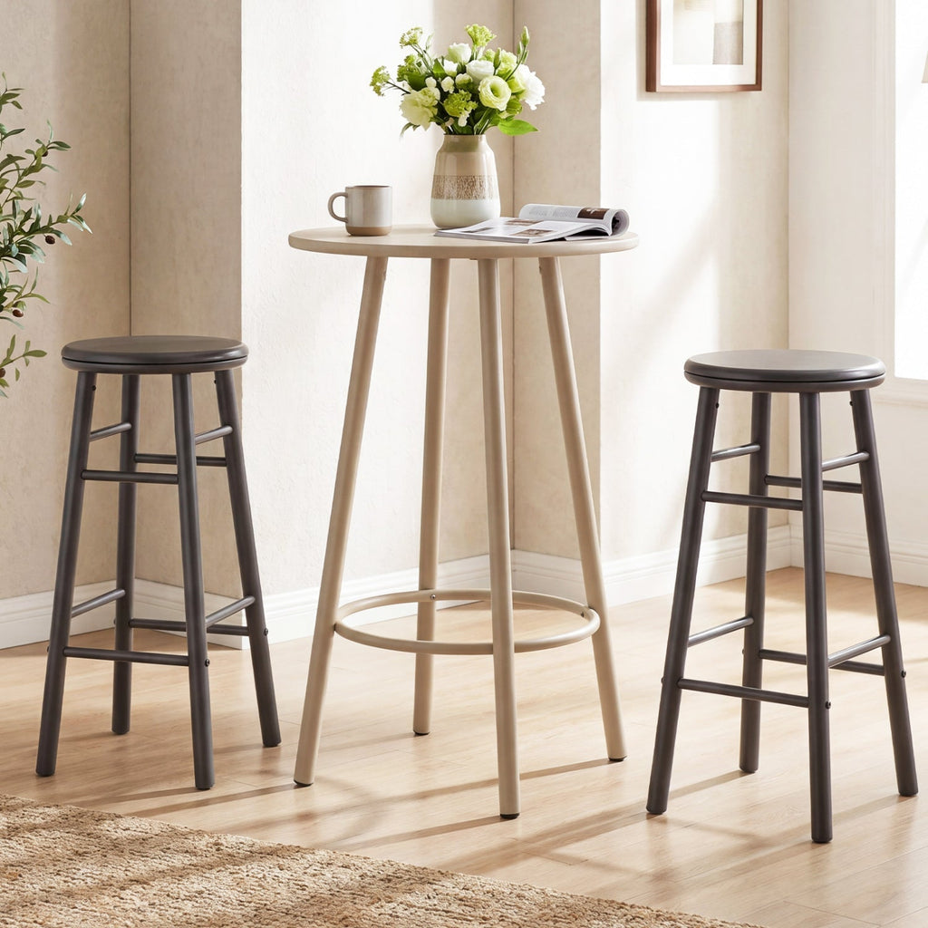 29" Swivel Bar Stools with Footrests - Set of 2