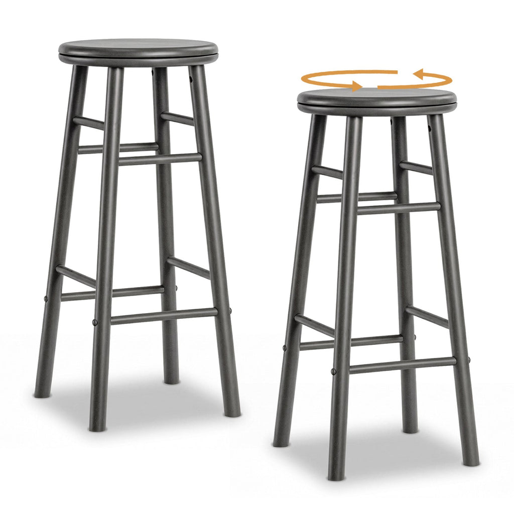 29" Swivel Bar Stools with Footrests - Set of 2