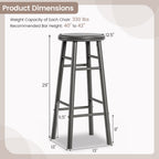 29" Swivel Bar Stools with Footrests - Set of 2