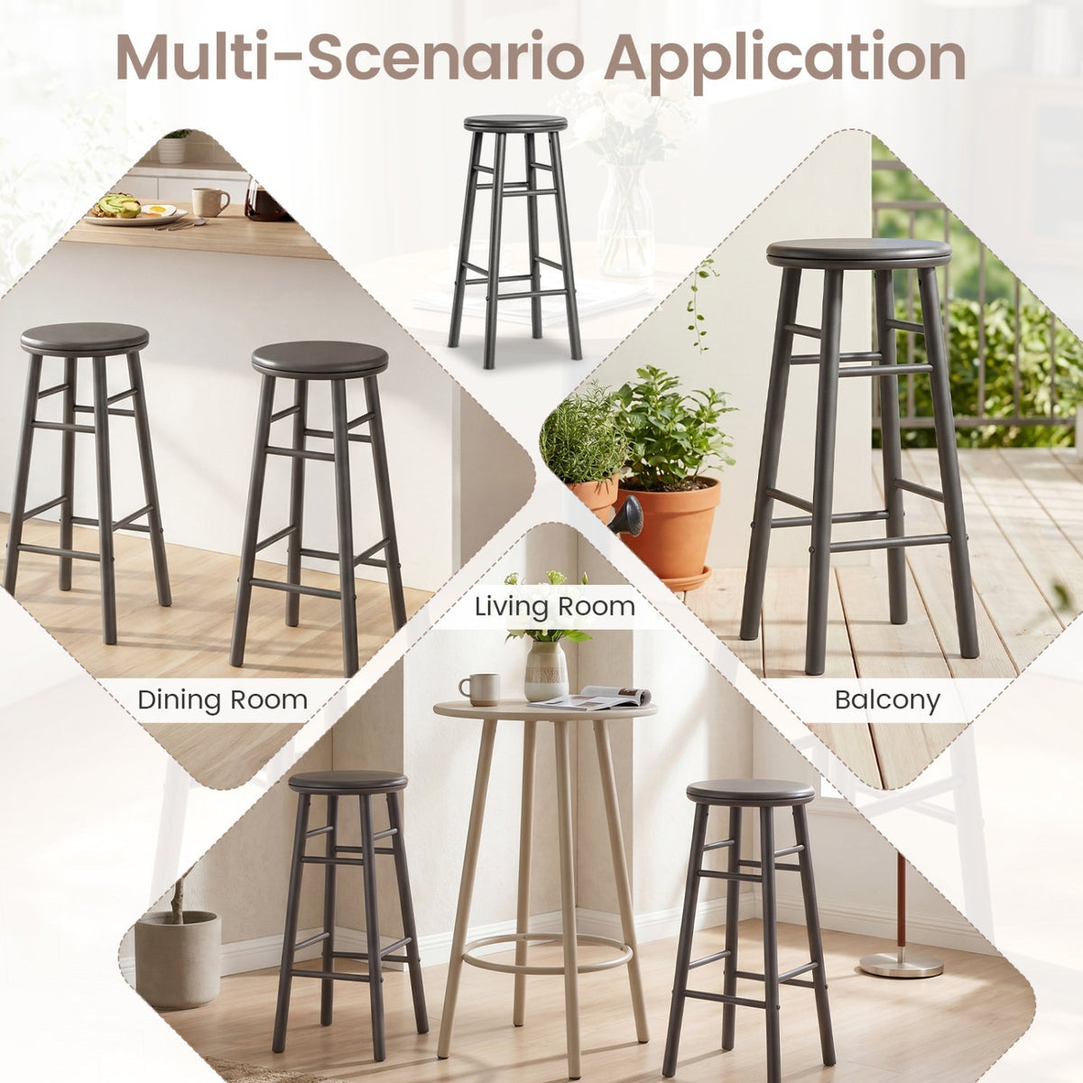 29" Swivel Bar Stools with Footrests - Set of 2