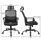 High-Back Mesh Office Chair with Adjustable Headrest