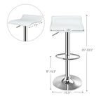 Adjustable PU Leather Backless Bar Stools - Set of 2