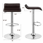 Adjustable PU Leather Backless Bar Stools - Set of 2