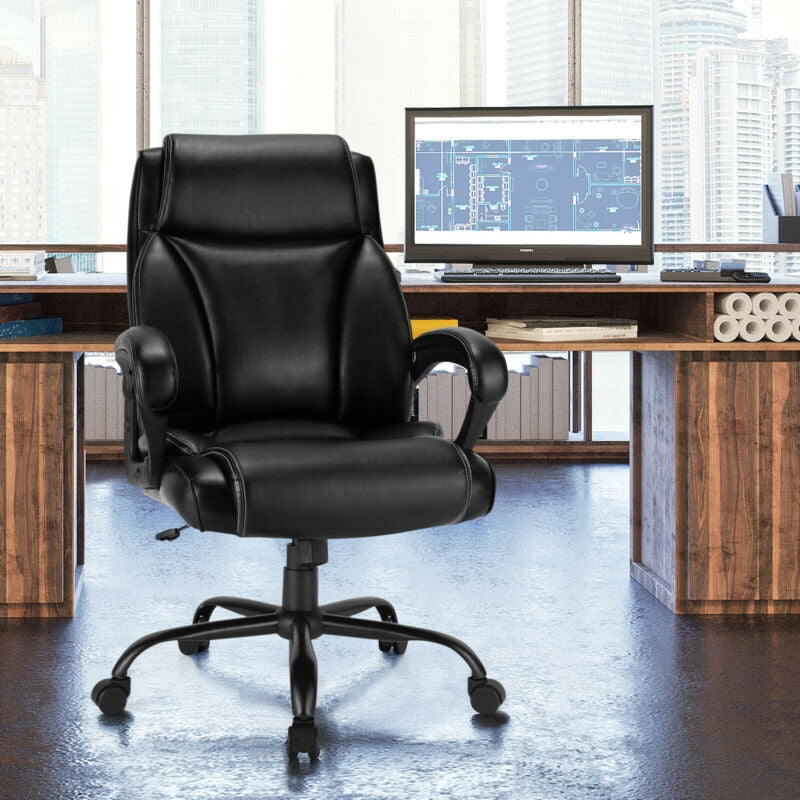 Big and Tall Adjustable High Back Leather Office Chair