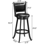 2-Piece Swivel Bar Stools with Hardwood Frame