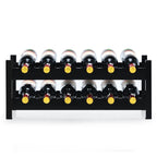 2-Tier 12 Bottles Bamboo Storage Shelf Wine Rack