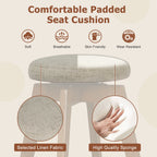 2-Piece Backless Swivel Bar Stools with Linen Seats