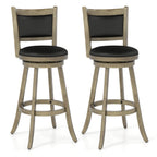 2-Piece Swivel Bar Stools with Hardwood Frame