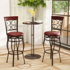 30 Inch 360° Swivel Bar Stools Set of 2 with Leather Padded Seat
