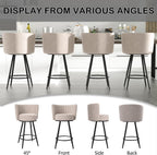 Stylish Swivel Bar Stools Set of Two Beige